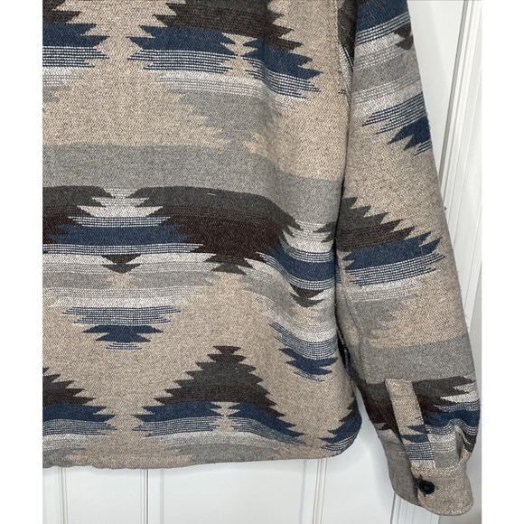 Jachs New York Men's Barn Shacket Sz XL Sherpa Lined Wool Blend Aztec Chore - Picture 9 of 15
